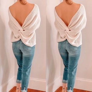 Bow Back Off-the-Shoulder Sweater